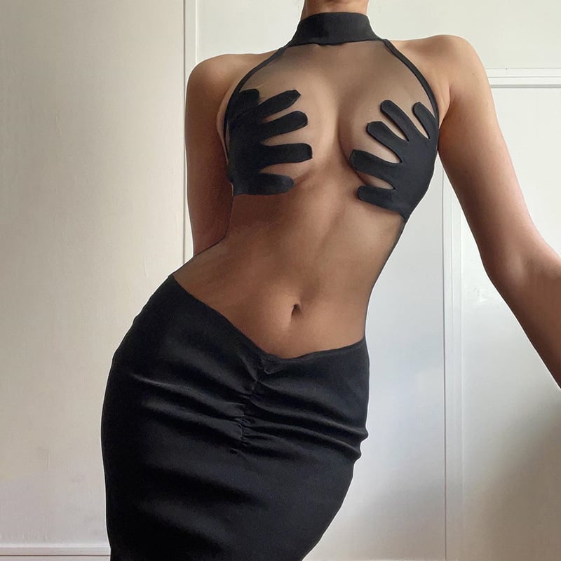 Women's Fashion Round Neck Slim Fit Hip Dress