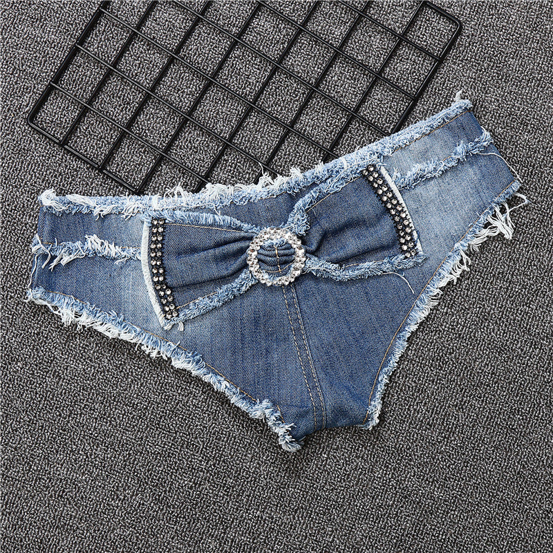 Sexy Denim Shorts with Bow - Slim Fit Beach Shorts